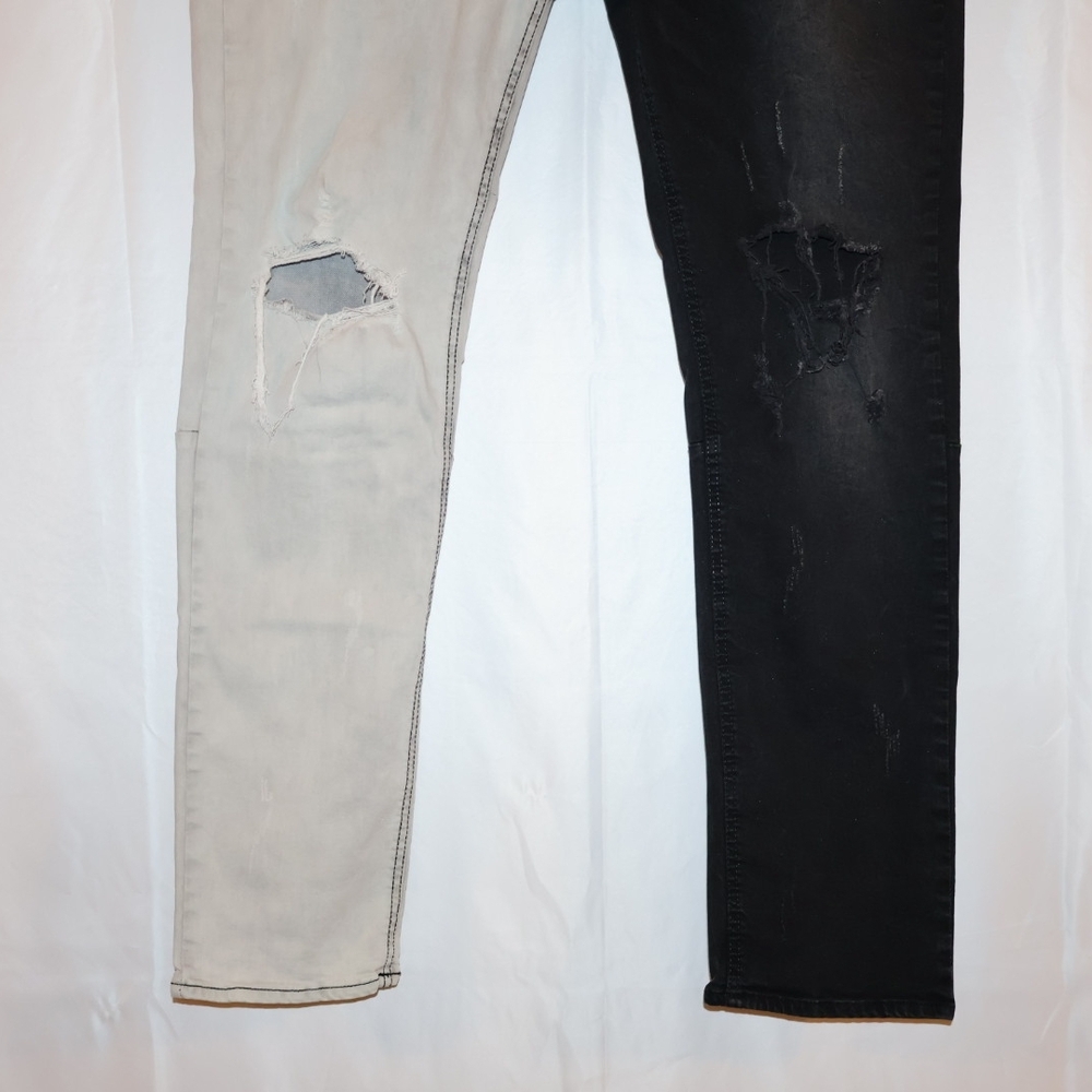 Fashion Nova Two-tone Distressed Skinny Jeans - Picture 2 of 8